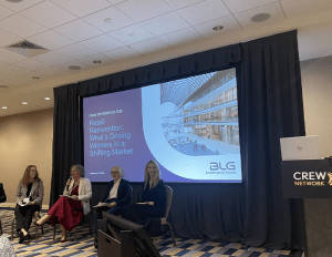 panelist speaking at CREW Network Convention