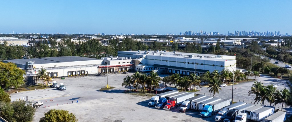 aerial view of cold storage facility in Opa-Locka, Florida