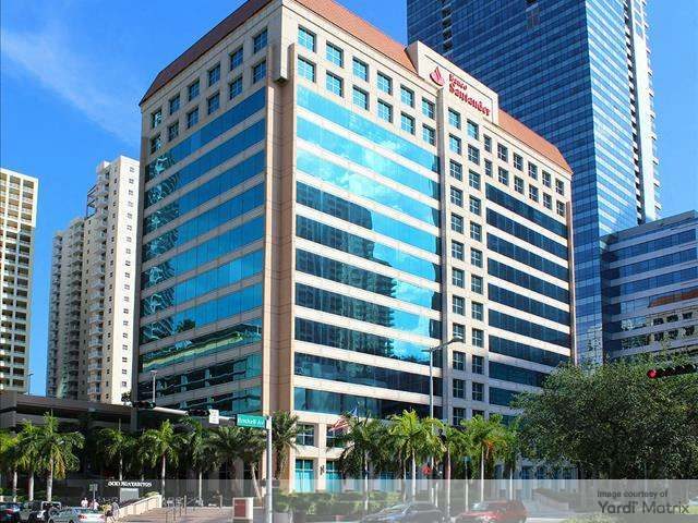 Exterior shot of the former office at 1401 Brickell Ave.in Miami.