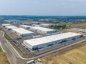 Aerial shot of 25 Commerce Park, a 453,550-square-foot industrial property in Thornton, Colo.