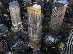 Rendering of 343 Madison Ave., which broke ground last July