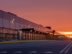Logistics Center in the Light of the rising sun.