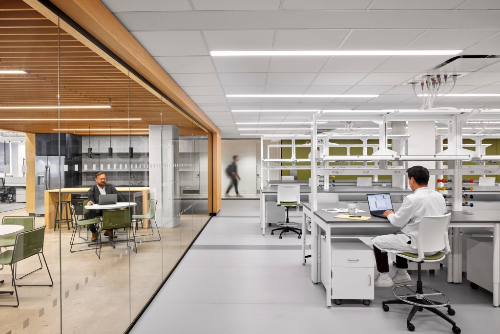 An interior shot of a lab space at Hudson Research center in Manhattan