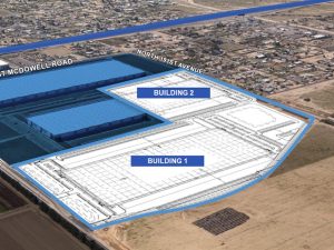 Aerial shot of Sonoran Logistics Park, a 1,226,832-square-foot industrial project in Buckeye, Ariz.