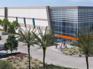 Exterior rendering of one of the buildings that Hillwood delivered last year near the Speedway Commerce Center.